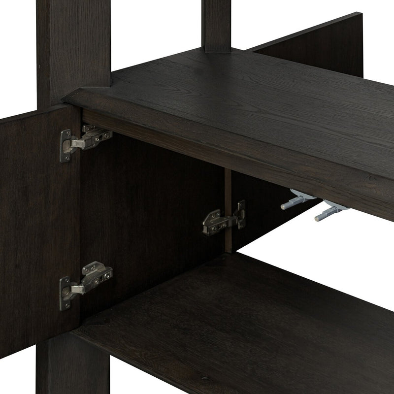 Orwin Wide Bookshelf - Smoked Black Oak