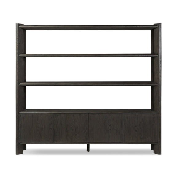 Orwin Wide Bookshelf - Smoked Black Oak