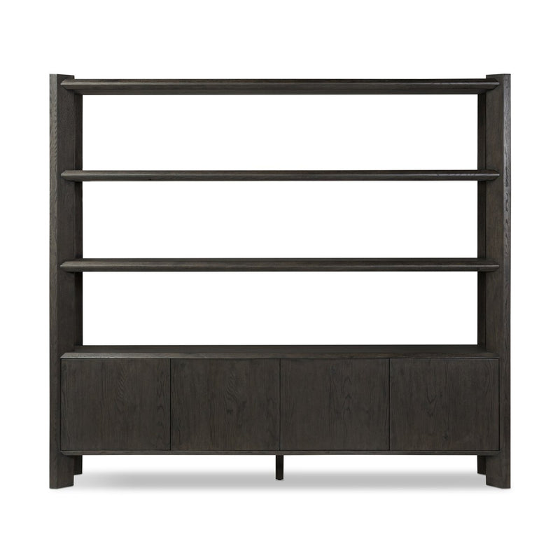 Orwin Wide Bookshelf - Smoked Black Oak