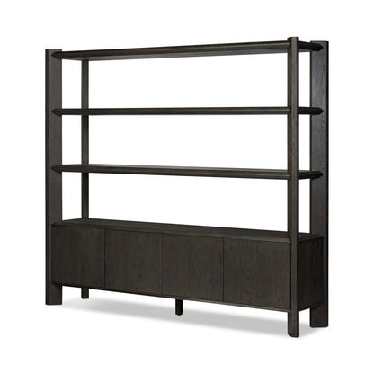 Orwin Wide Bookshelf - Smoked Black Oak