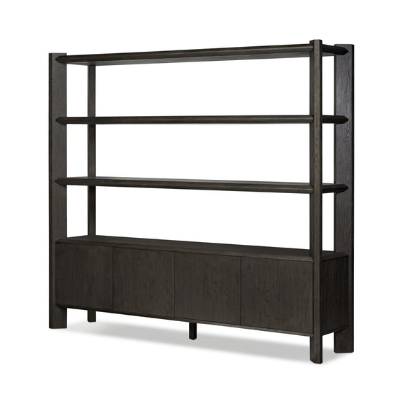 Orwin Wide Bookshelf - Smoked Black Oak