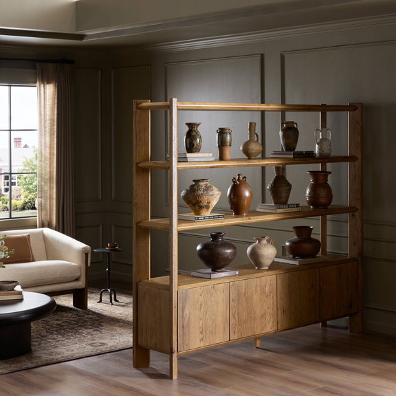 Orwin Wide Bookshelf - Worn Oak