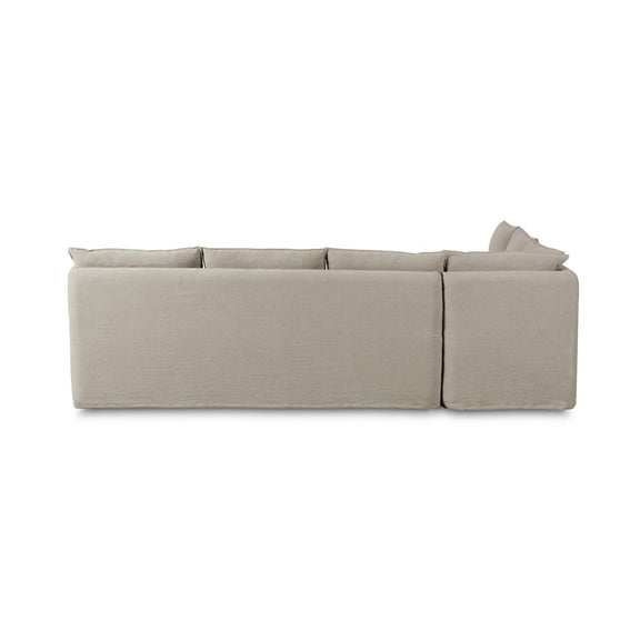 Andre Slipcover Dining Banquette L-Shape - Broadway Stone
