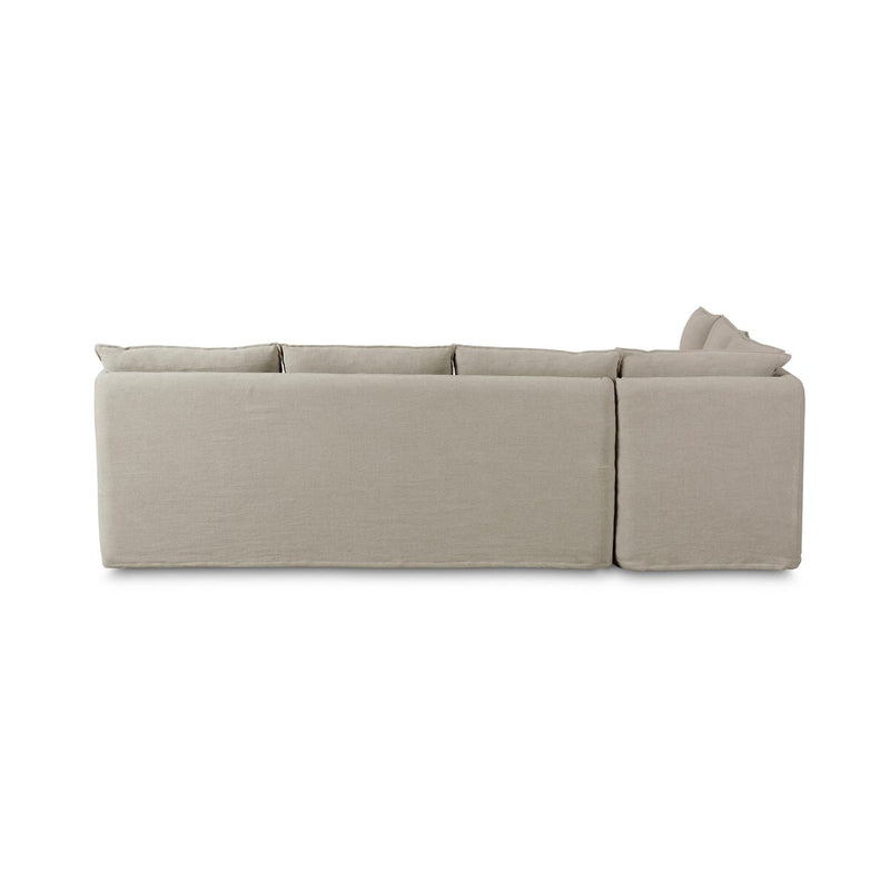 Andre Slipcover Dining Banquette L-Shape - Broadway Stone