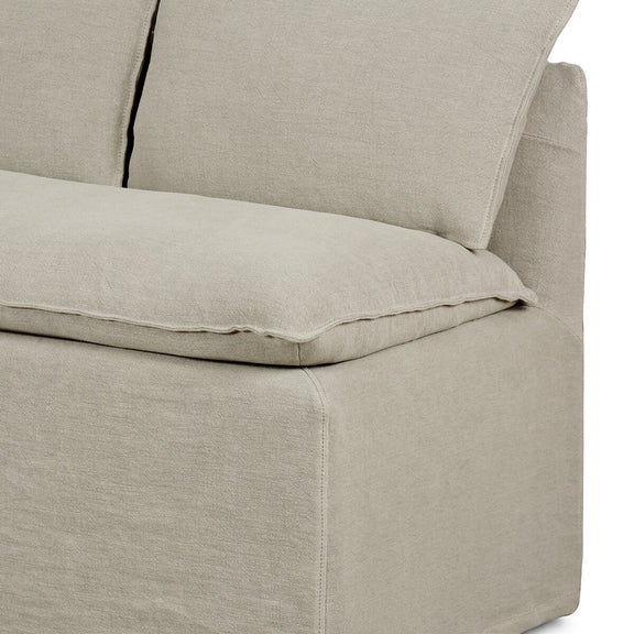 Andre Slipcover Dining Banquette L-Shape - Broadway Stone