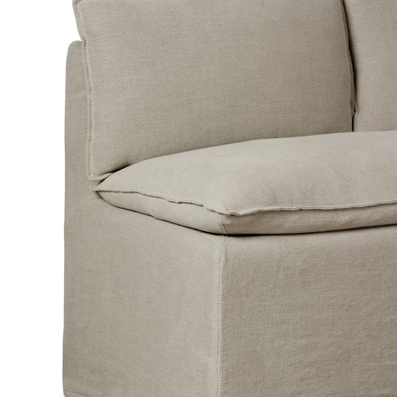 Andre Slipcover Dining Banquette L-Shape - Broadway Stone