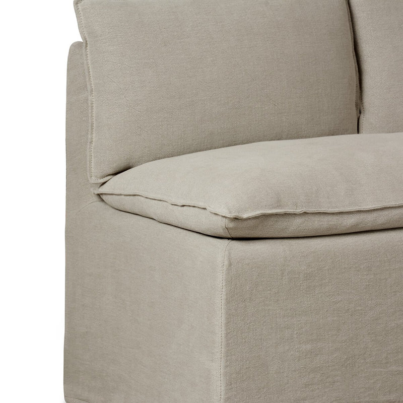 Andre Slipcover Dining Banquette L-Shape - Broadway Stone