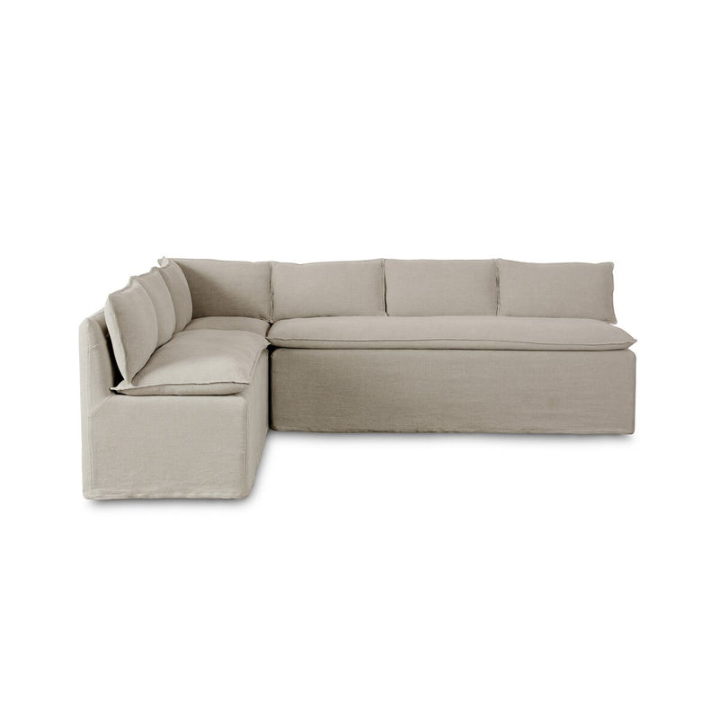 Andre Slipcover Dining Banquette L-Shape - Broadway Stone