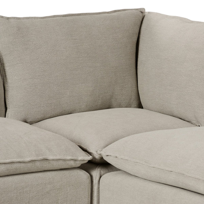 Andre Slipcover Dining Banquette L-Shape - Broadway Stone