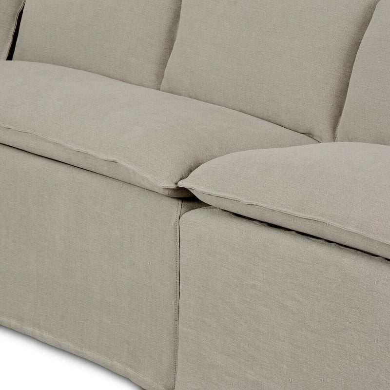 Andre Slipcover Dining Banquette L-Shape - Broadway Stone