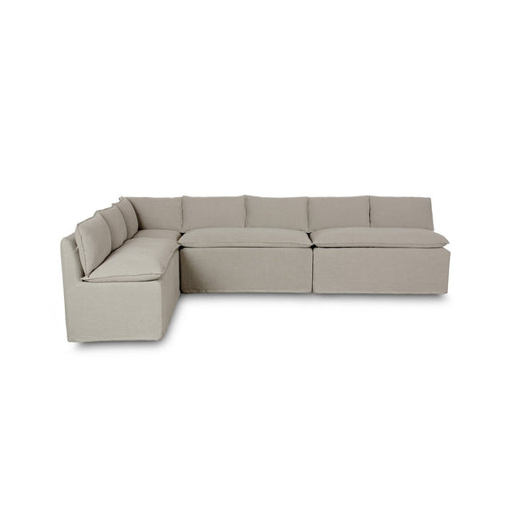 Andre Slipcover Dining Banquette L-Shape - Broadway Stone