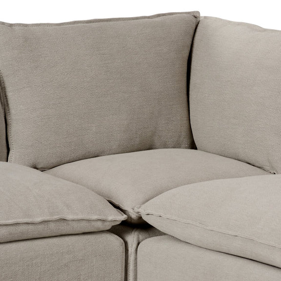 Andre Slipcover Dining Banquette L-Shape - Broadway Stone