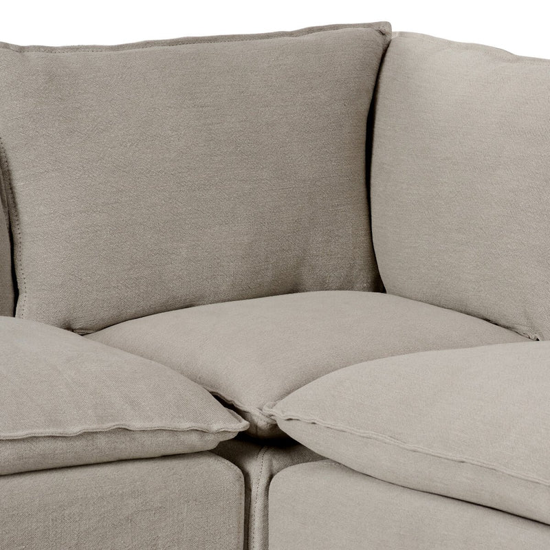 Andre Slipcover Dining Banquette L-Shape - Broadway Stone