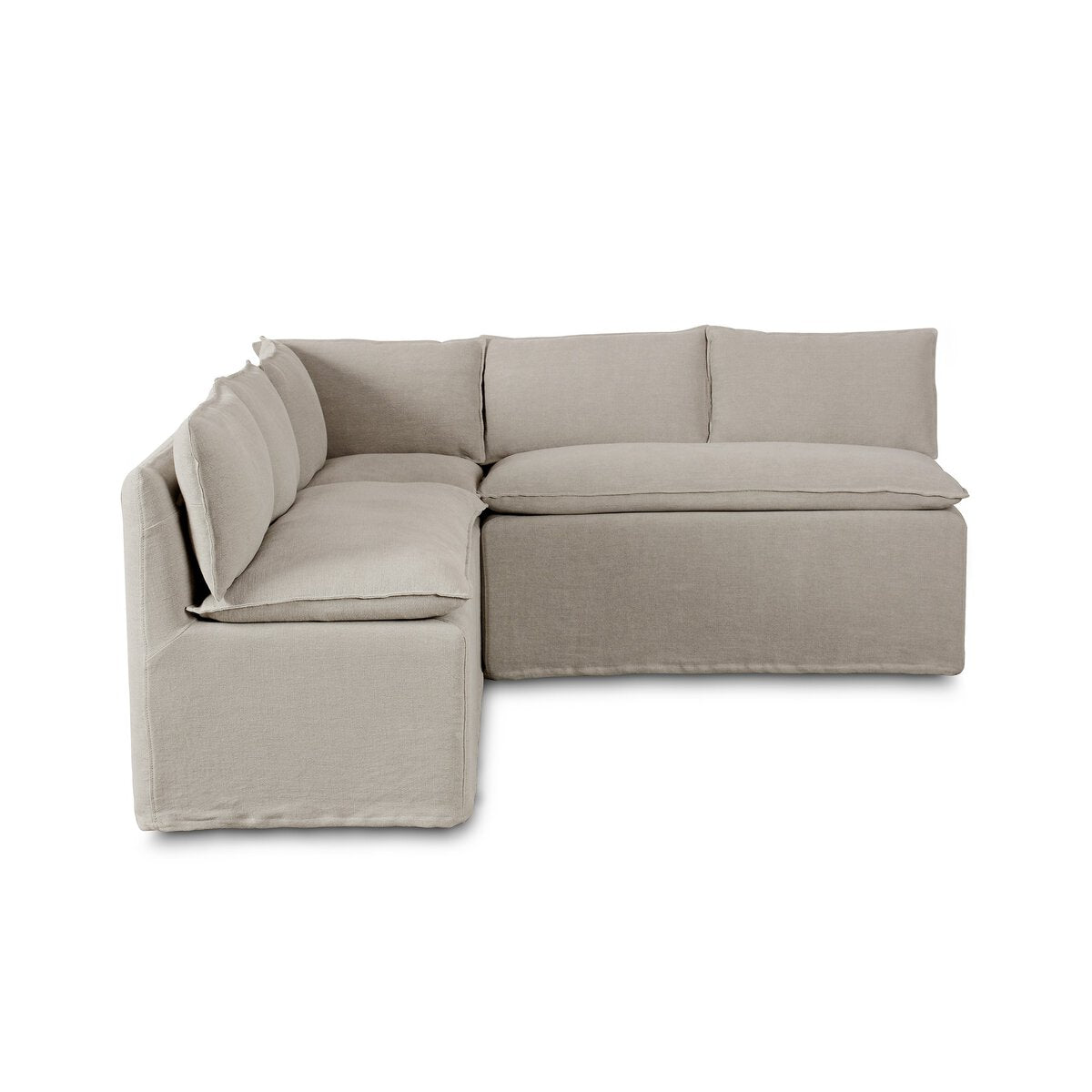 Andre Slipcover Dining Banquette L-Shape - Broadway Stone