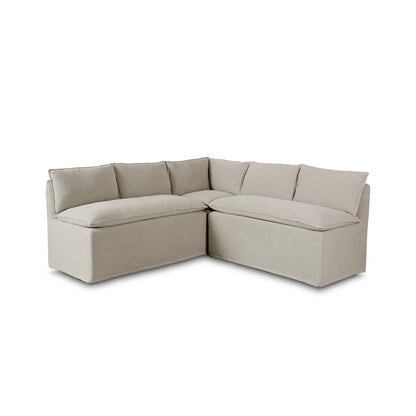 Andre Slipcover Dining Banquette L-Shape - Broadway Stone