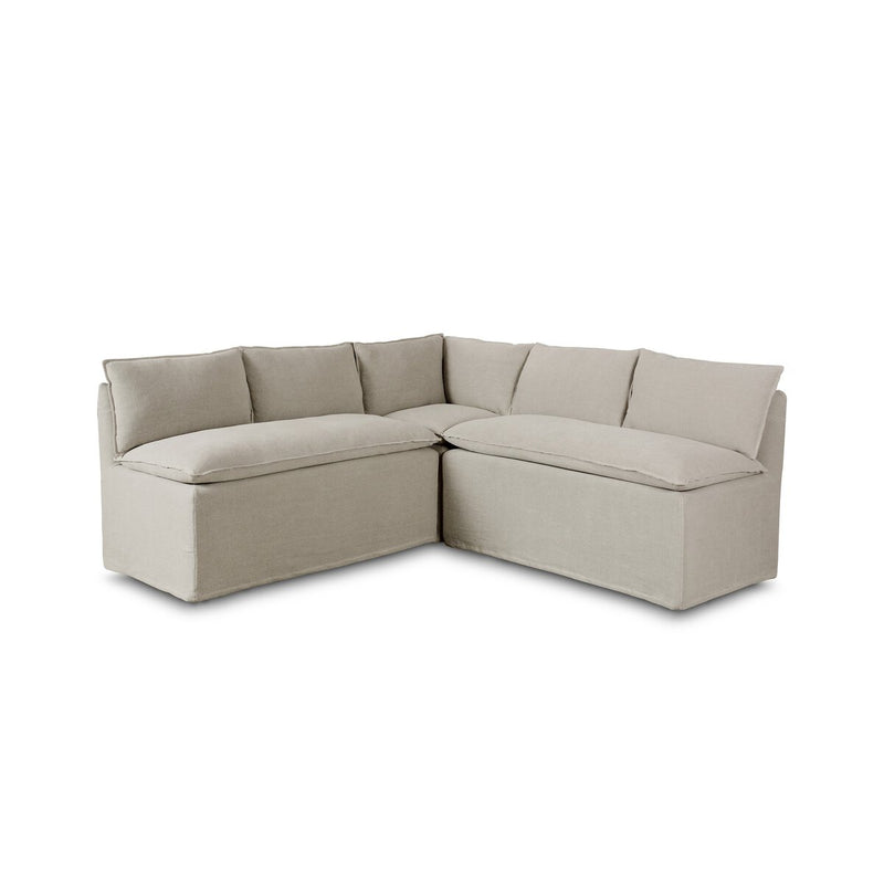 Andre Slipcover Dining Banquette L-Shape - Broadway Stone