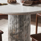 Oranda Round Dining Table 42" - Polished White Marble
