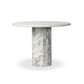 Oranda Round Dining Table 42" - Polished White Marble