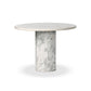 Oranda Round Dining Table 42" - Polished White Marble