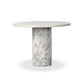 Oranda Round Dining Table 42" - Polished White Marble