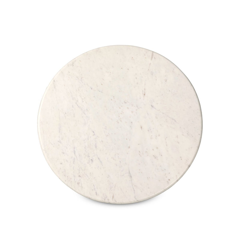 Oranda Round Dining Table 42" - Polished White Marble