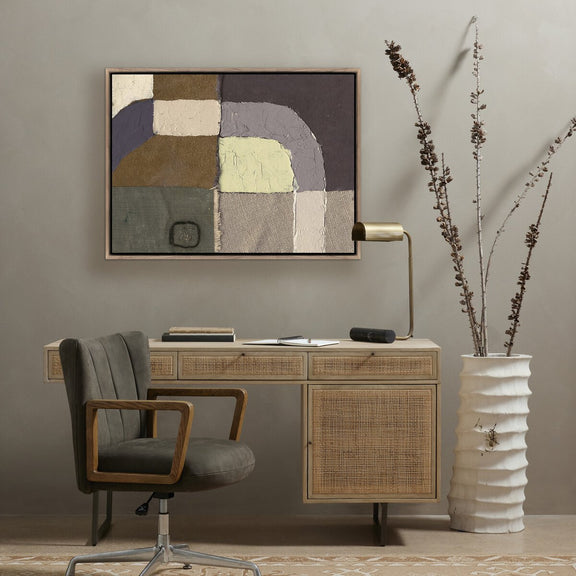 Textile 1 by Raoul Morren - Rustic Walnut Floater