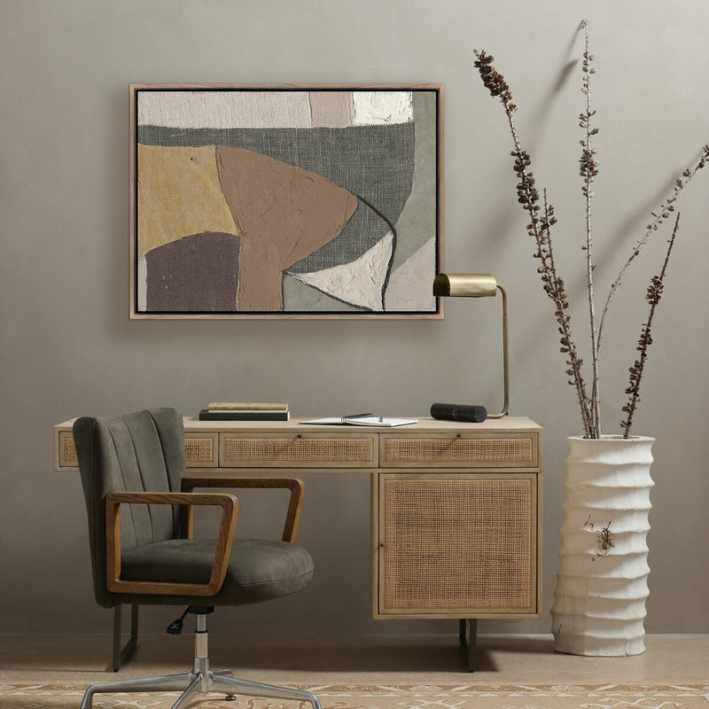 Textile 4 by Raoul Morren - Rustic Walnut Floater