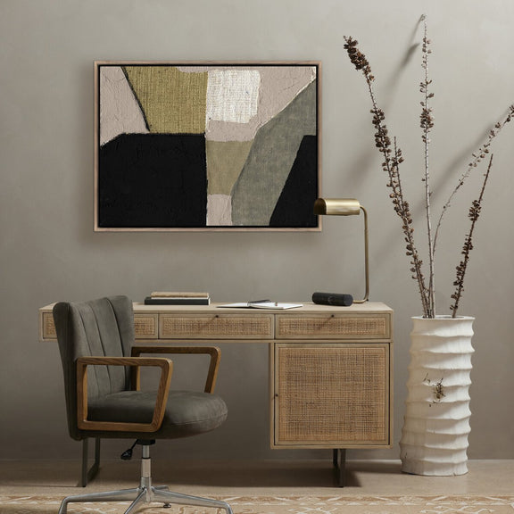 Textile 5 by Raoul Morren - Rustic Walnut Floater