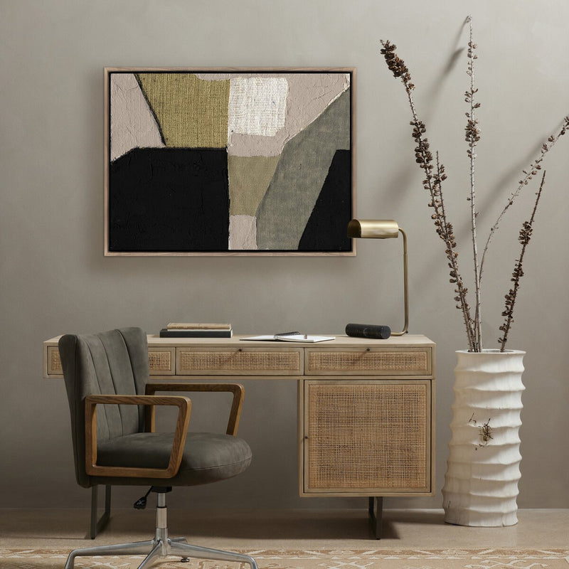 Textile 5 by Raoul Morren - Rustic Walnut Floater