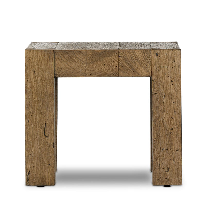 Abaso End Table - Rustic Wormwood Oak
