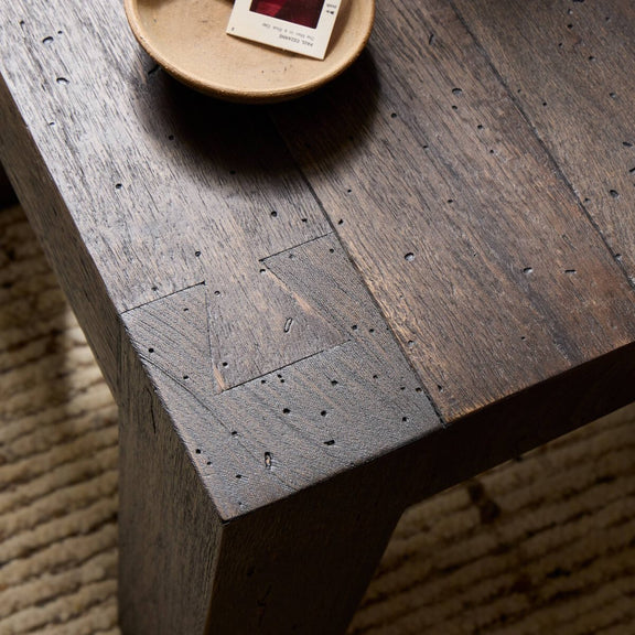 Abaso End Table - Ebony Rustic Wormwood Oak