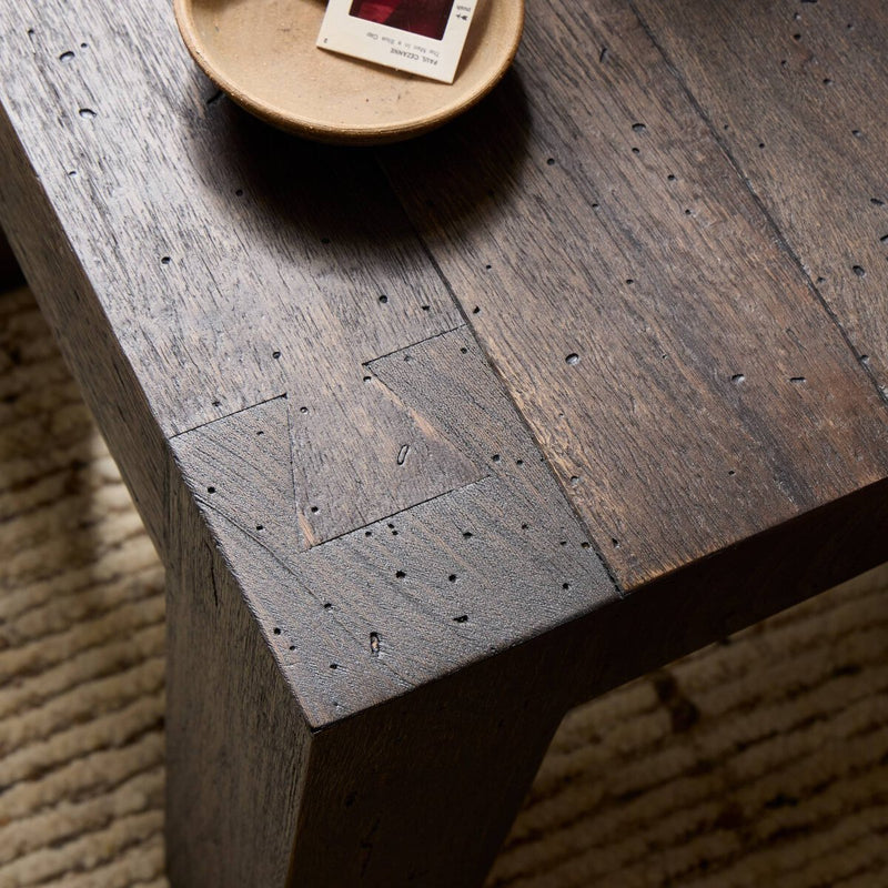 Abaso End Table - Ebony Rustic Wormwood Oak