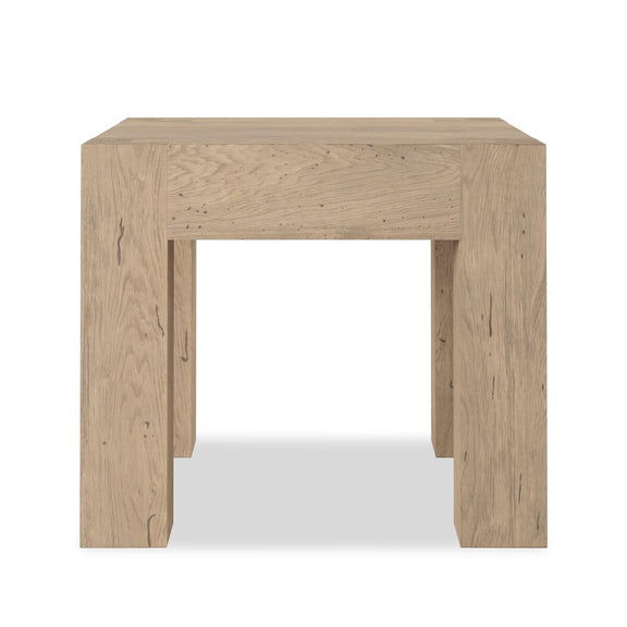 Abaso End Table - Whitewash Rustic Wormwood Oak