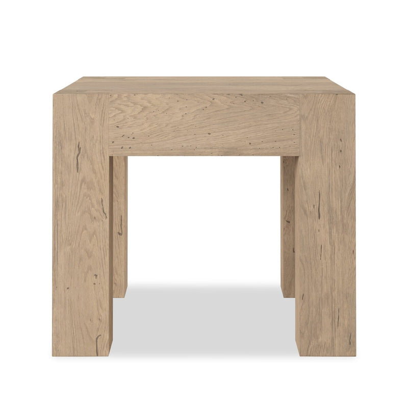 Abaso End Table - Whitewash Rustic Wormwood Oak