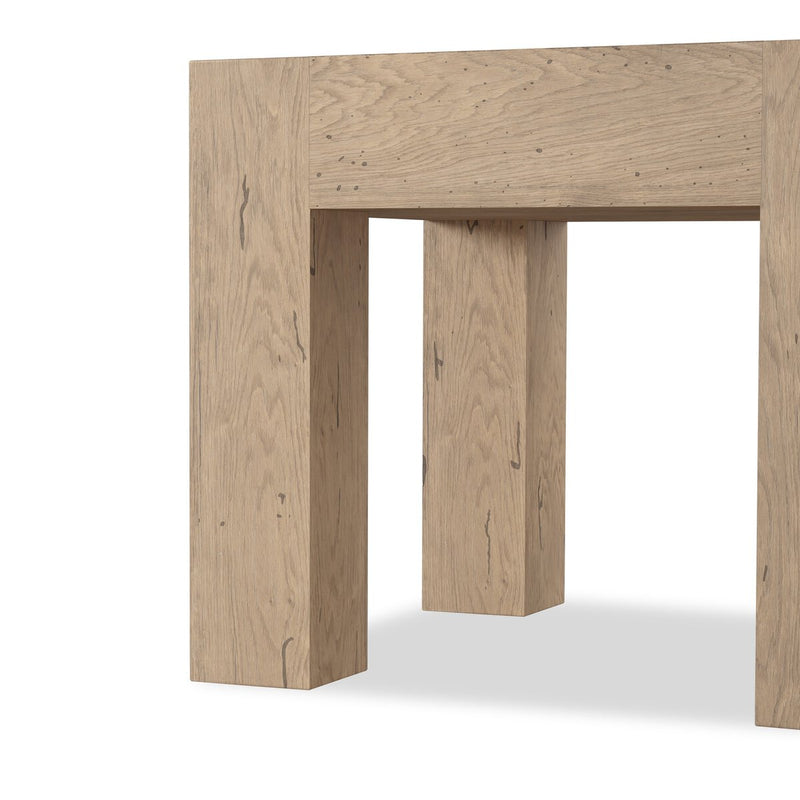 Abaso End Table - Whitewash Rustic Wormwood Oak