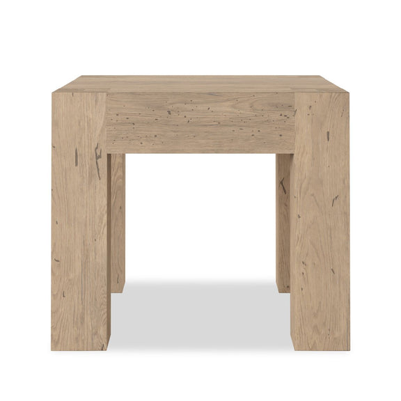 Abaso End Table - Whitewash Rustic Wormwood Oak