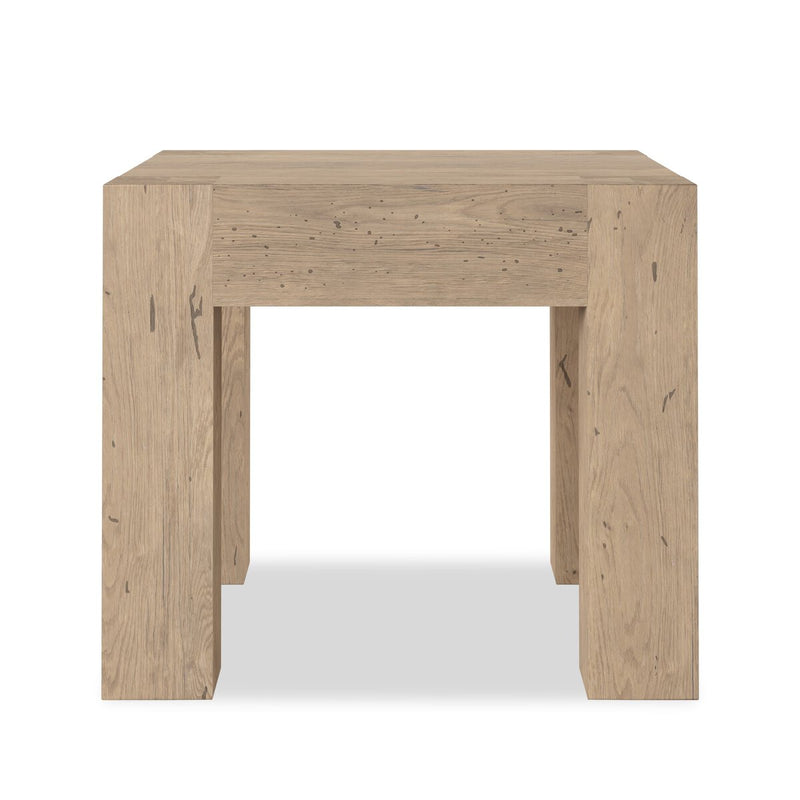 Abaso End Table - Whitewash Rustic Wormwood Oak