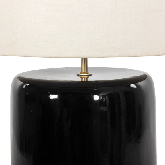 Sadia Table Lamp - Glossy Black Ceramic