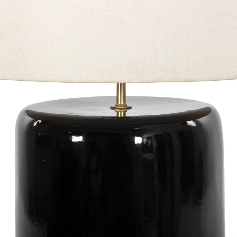 Sadia Table Lamp - Glossy Black Ceramic