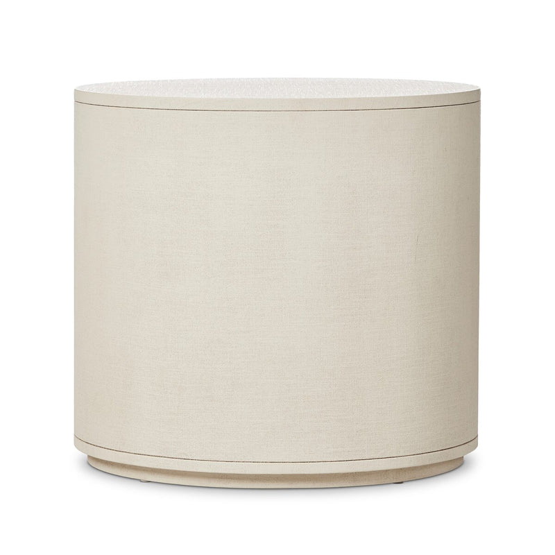 Amelia Oval Nightstand - Ivory Painted Linen