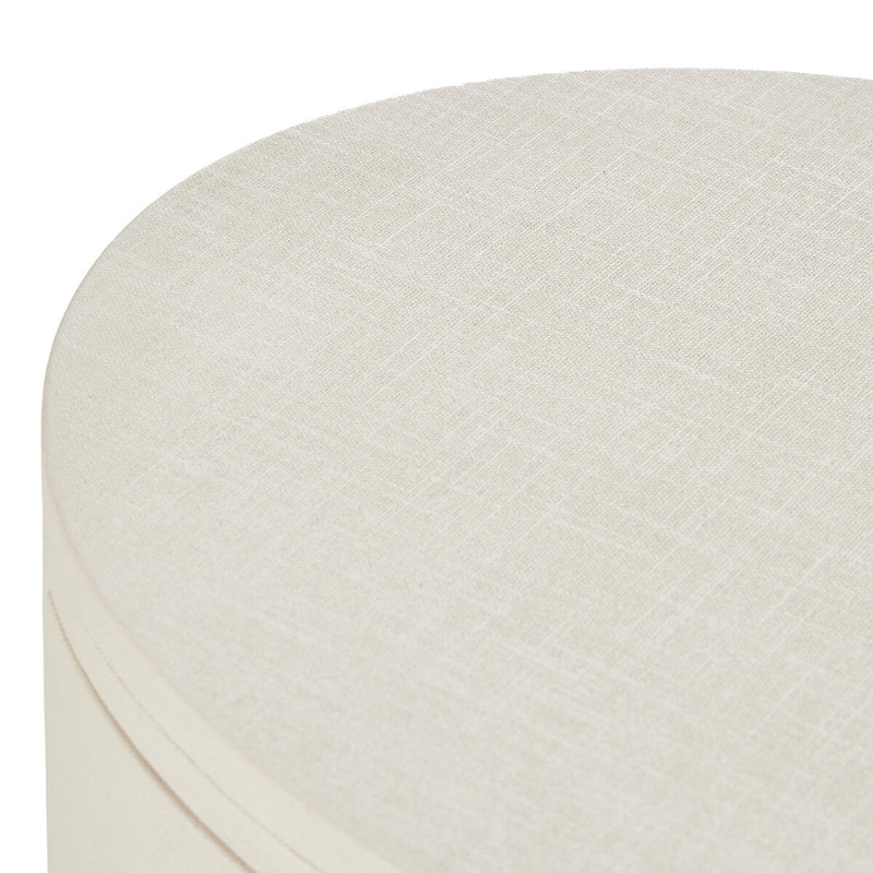 Amelia Oval Nightstand - Ivory Painted Linen