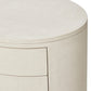 Amelia Oval Nightstand - Ivory Painted Linen