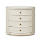 Amelia Oval Nightstand - Ivory Painted Linen