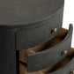 Amelia Oval Nightstand - Black Linen