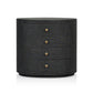 Amelia Oval Nightstand - Black Linen