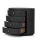 Amelia Oval Nightstand - Black Linen