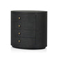 Amelia Oval Nightstand - Black Linen