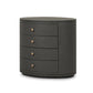 Amelia Oval Nightstand - Dark Green Lacquered Linen