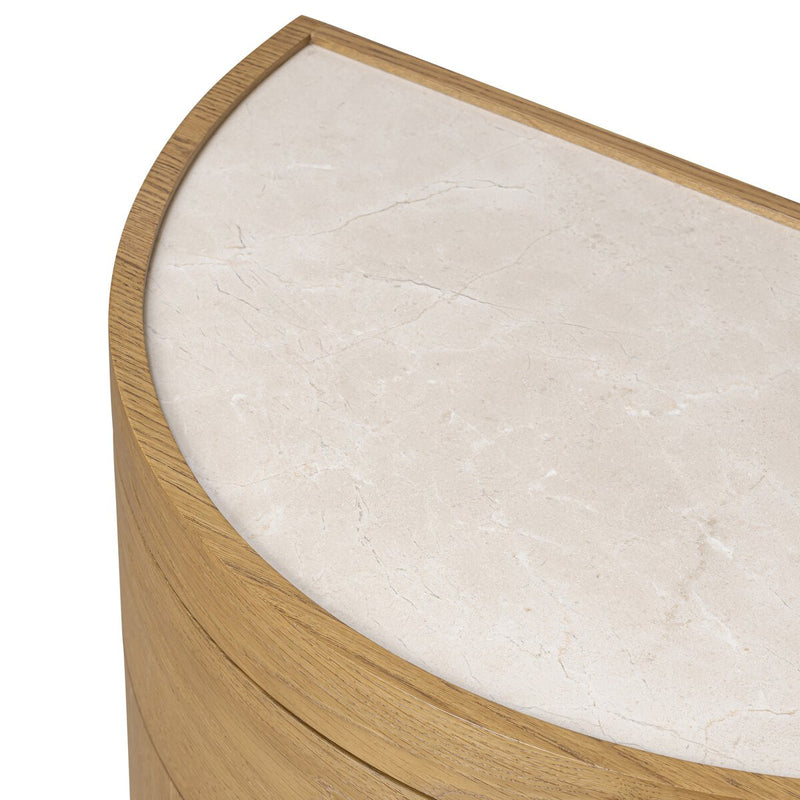 Ashton Nightstand - Cream Marble