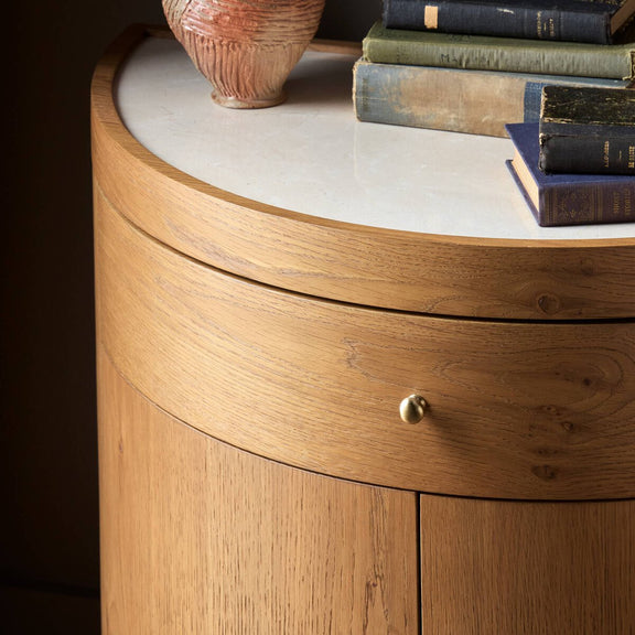 Ashton Nightstand - Cream Marble